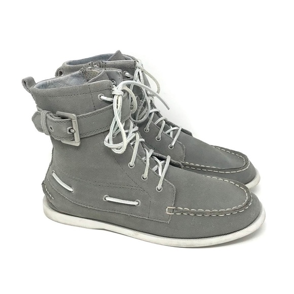 Sperry Starpoint Gray Leather Lace Boots 5.5 - Picture 1 of 8